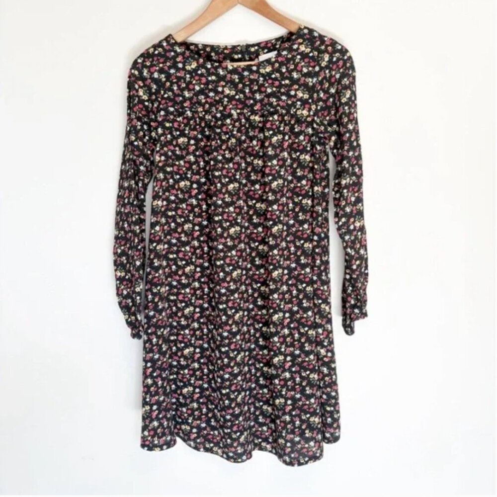 NWT The Nines by Hatch Black Floral Dress with Multicolor Blooms – Women’s XS